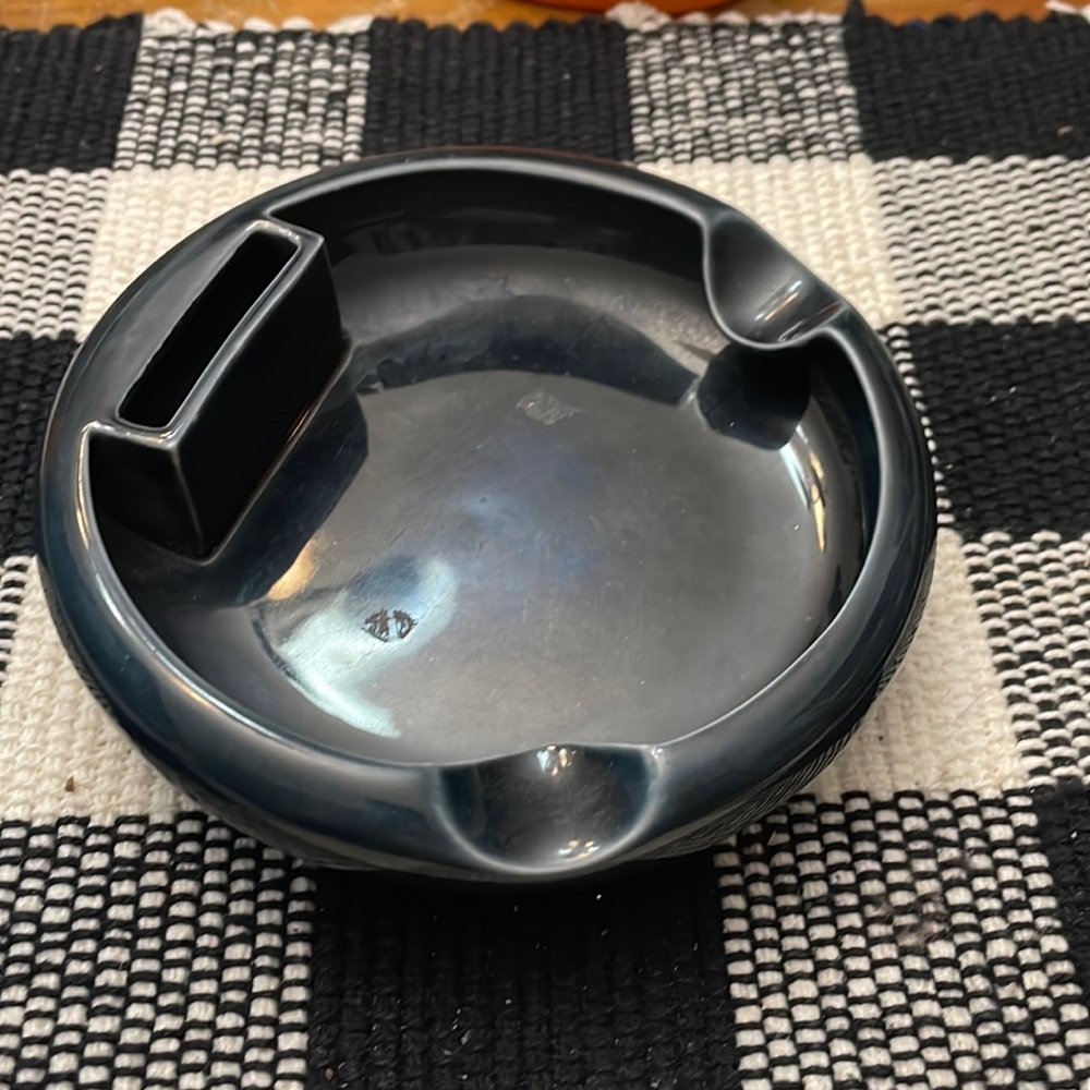 Ceramic Vintage Ashtray with Matchbook Holder